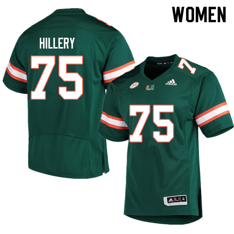 Adidas Miami Hurricanes Women #75 Zalon'tae Hillery College Football Jerseys Sale-Green